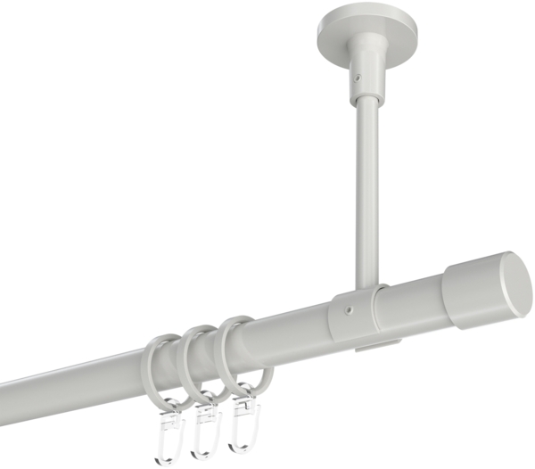 Gardinenstangen-Set Sonette Santo 400 cm (geteilt in 2 x 200 cm), 1-läufig, 20 mm Ø Weiß