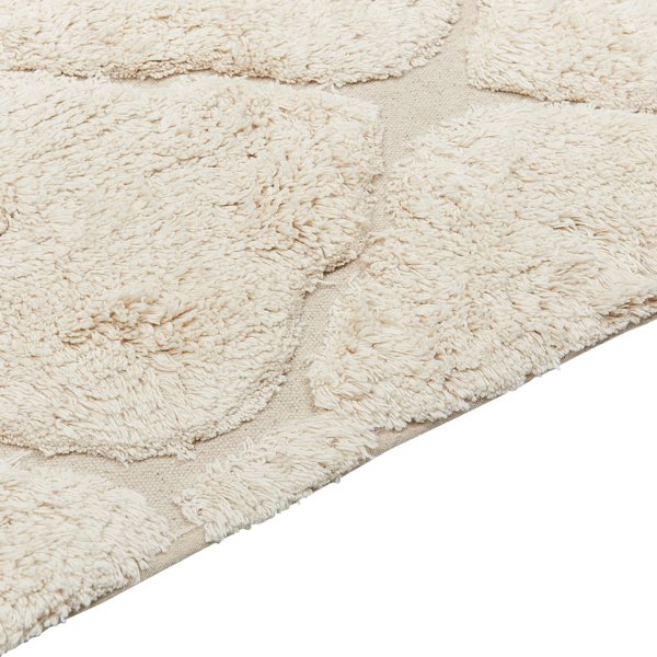 Teppich Baumwolle hellbeige 160 x 230 cm marokkanisches Muster Kurzflor SILCHAR Bild 7