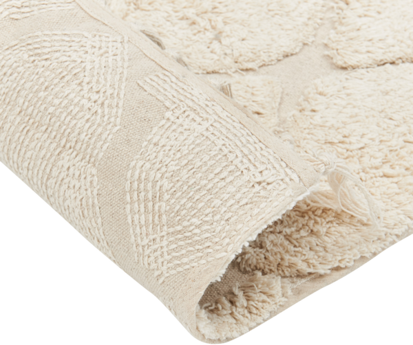 Teppich Baumwolle hellbeige 160 x 230 cm marokkanisches Muster Kurzflor SILCHAR Bild 6