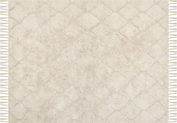 Teppich Baumwolle hellbeige 160 x 230 cm marokkanisches Muster Kurzflor SILCHAR Bild 4