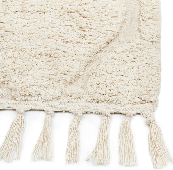 Teppich Baumwolle hellbeige 160 x 230 cm marokkanisches Muster Kurzflor SILCHAR Bild 5