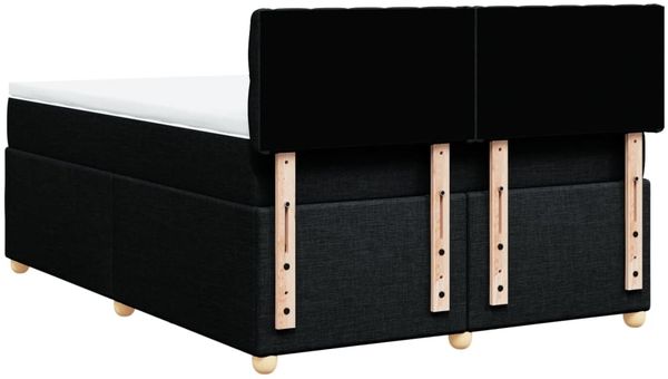 vidaXL Boxspringbett mit Matratze Schwarz 160x200 cm Stoff 3289040 Bild 8