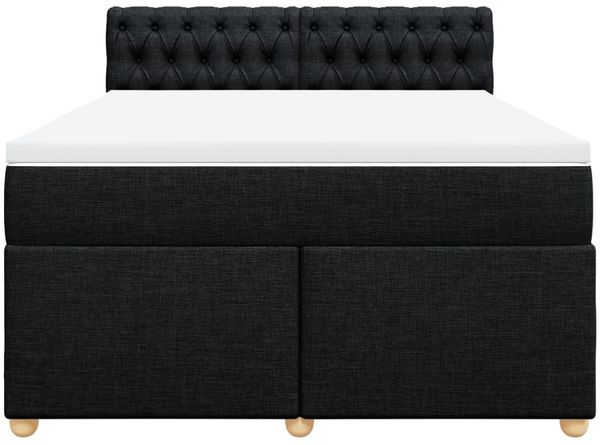 vidaXL Boxspringbett mit Matratze Schwarz 160x200 cm Stoff 3289040 Bild 6