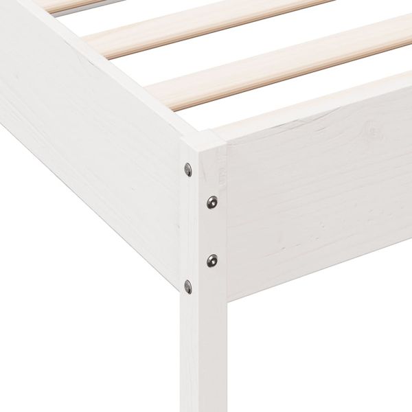 vidaXL Massivholzbett ohne Matratze Weiß 90x190 cm Kiefernholz 842727 Bild 7