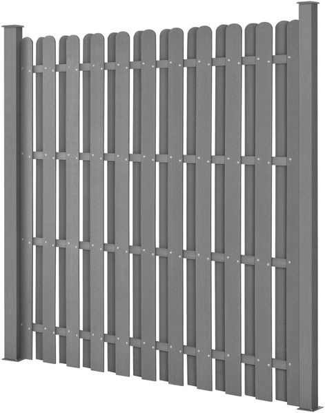 WPC Gartenzaun 185x193 cm Grau [neu. holz]