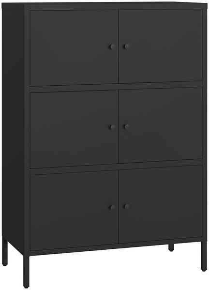 skølm 'Atriona' Metallkommode 3x2, schwarz, mit 3 Fächern, 113x80x38 cm Bild 2