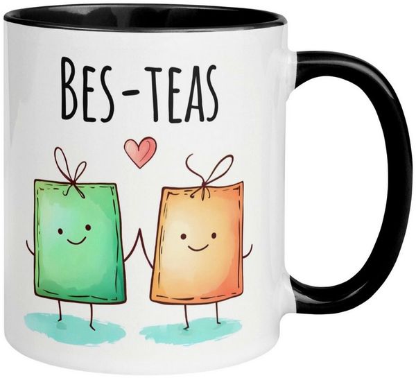 Momentals Tasse Freundschaft – Bes-Teas – Geschenk Becher Beste Freundin Bester Freund, Gratis Versand · Links-&Rechtshänder · Spülmaschinenfest