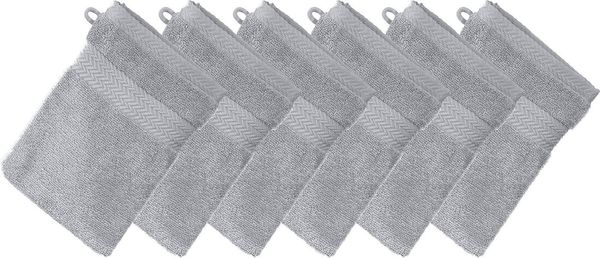 Erwin Müller Waschhandschuh Waschhandschuh "Friedrichshafen" 6er-Pack, Frottier, Walk-Frottier Uni