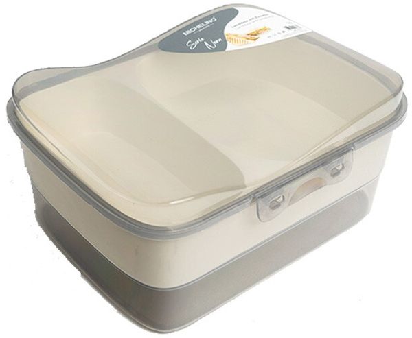 MICHELINO Lunchbox mit Einteiler Brotdose mit Fächern Spülmaschinengeeignet Grau