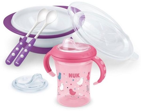 NUK Kinderbesteck NUK Esslern-Set Löffeln Teller Trinklernbecher 6+