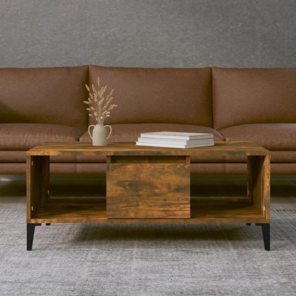 vidaXL Couchtisch Räuchereiche 90x50x36,5 cm Holzwerkstoff 821073