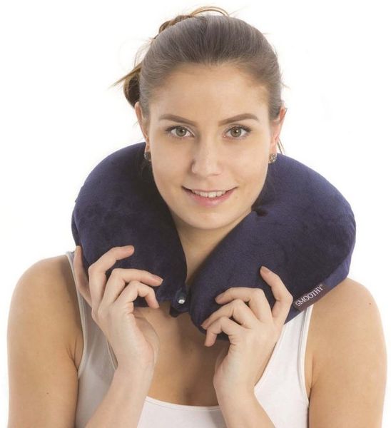 Smoothy Nackenkissen SMOOTHY Reisekissen–Ergonomisches Nackenkissen mit Microbeads & Fleece, Mikroperlen Füllung & Fleece Bezug