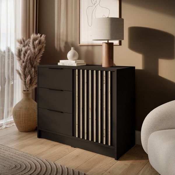 Lookway Kommode NELA 2D moderne Lamellenkommode mit Schubladen