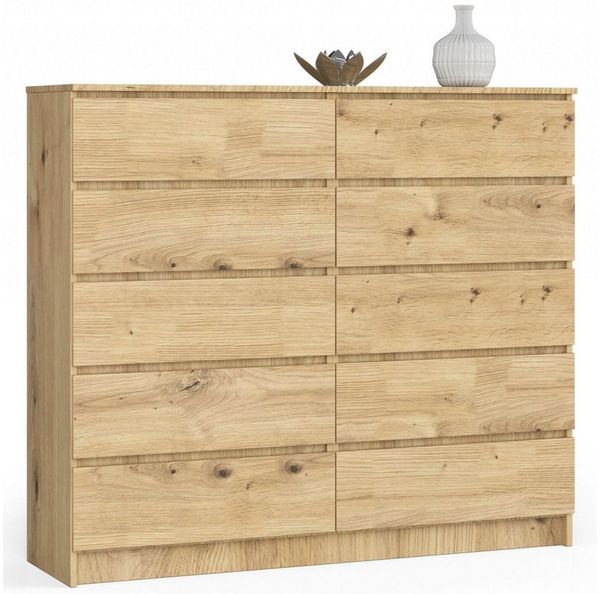 Raumhirsch Furniture Kommode mit 10 Schubladen 138 cm breit Holz Schrank, (viele Farbvarianten - Maße: 138 x 121 x 40 cm) - Hochwertig & stabil