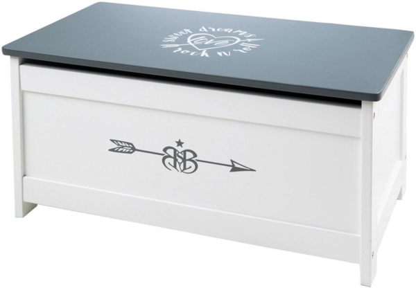 roba Spielzeugtruhe 'Rock Star Baby' - Sitz- & Aufbewahrungsbank - Stauraum - Weiß / Anthrazit