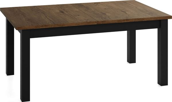 WFL GROUP Esstisch Lindberg ausziehbar verlängerbar rechteckig mit schwarzen Holzbeinen (MADE IN EU, XXL Groß– 120/140/150/160/200 cm ausziehbar auf 160/180/190/240/300 cm), platzsparender Tisch in Holzoptik für Küche, Esszimmer oder Wohnzimmer