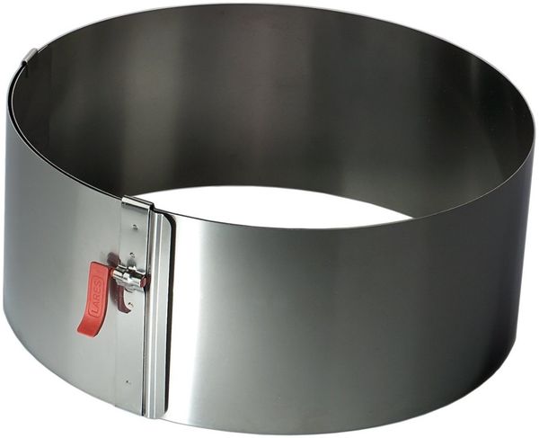 Lares 6003 Tortenring mit Klemmhebel Höhe 10 cm - hitzebeständig fixierbar extra hoch