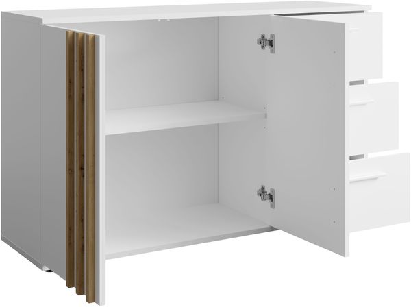 AX LIVING Kommode mit Schubladen Turell 2T3SZ – 120 cm, Weiß Bild 2