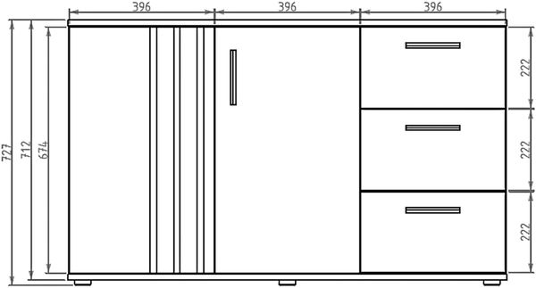 AX LIVING Kommode mit Schubladen Turell 2T3SZ – 120 cm, Weiß Bild 4