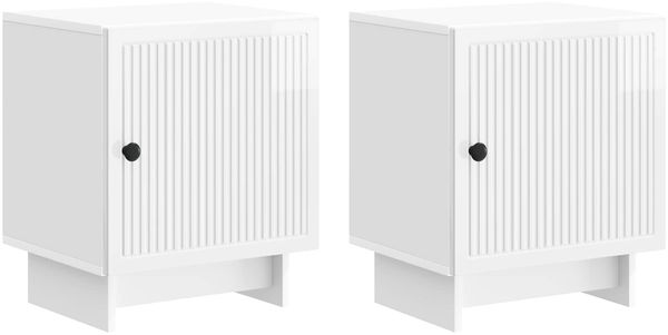 vidaXL Nachttisch 2 pcs Hochglanz Weiß 43 x 34,5 x 50 cm Holzwerkstoff 893884