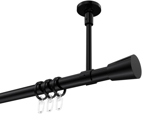Gardinenstangen-Set Sonette Sitra 240 cm (geteilt in 2 x 120 cm), 1-läufig, 20 mm Ø Schwarz
