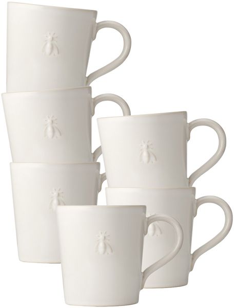 La Rochère Biene Abeille Henkelbecher 520 ml 6er Set Ecru