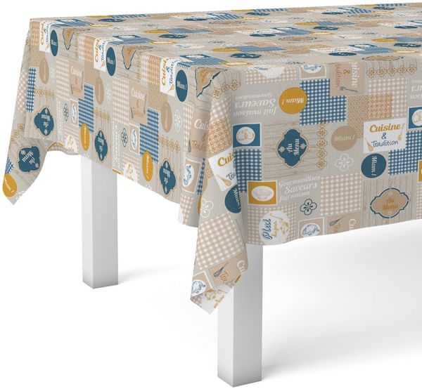Martina Home Tischdecke, Wachstuch, Cuisine, Blau, 100x140 cm