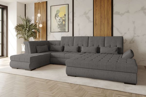 99rooms Felicia Wohnlandschaft Chenille EDEN Anthrazit Rechts