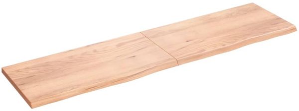 vidaXL Tischplatte Hellbraun 200x50x(2-4)cm Massivholz Eiche Behandelt 3156397