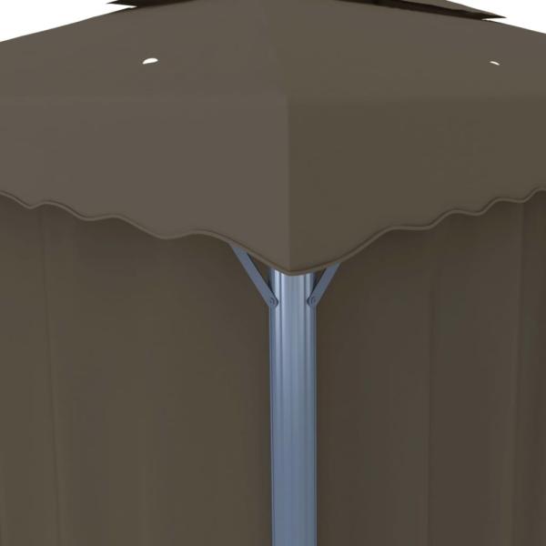 vidaXL Pavillon mit Vorhang, Aluminium/Polyester Taupe, 4x3 m Bild 6