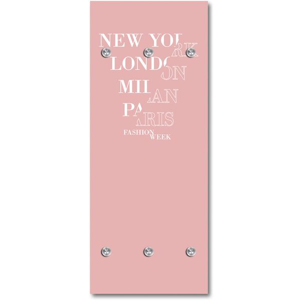 Queence Garderobe - "London-Milan" Druck auf hochwertigem Arcylglas inkl. Edelstahlhaken und Aufhängung, Format: 50x120cm