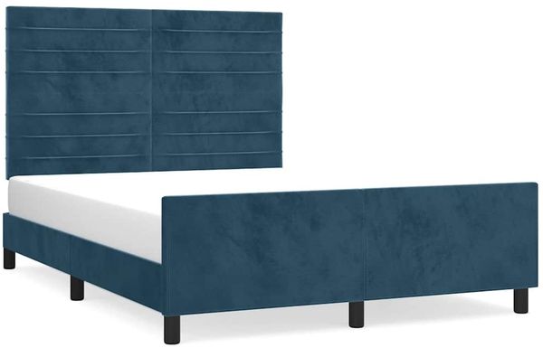 Doppelbett, Bettgestell Modernen ohne Matratze Dunkelblau 140x200 cm Samt d2053e