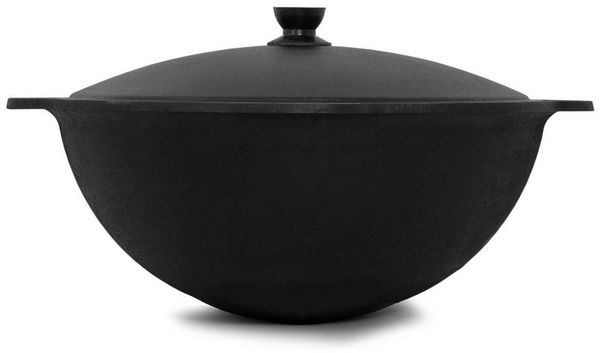 4BIG. fun Grilltopf NAMANGAN 16L Uzbek Kasan Gusseisen Grilltopf WOK Feuertopf Campingtopf, Gusseisen (Gusseisener Kasan mit Deckel) Bild 2