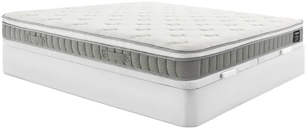 Vente-unique - VITOGO Mattress and bed base set StoffHolz, Platte Weiß - B 180 cm x H 21 cm30 cm x L 200 cm