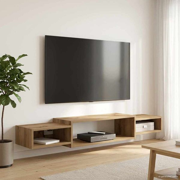 vidaXL Wandmontierter TV-Schrank Wandhalterung Artisan-Eiche 8006004
