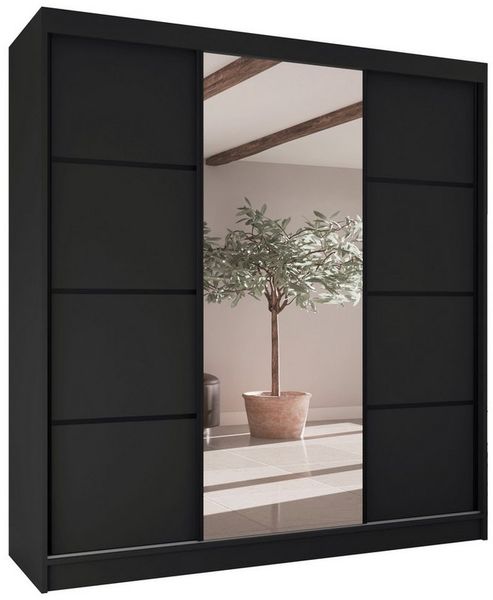 Beautysofa Kleiderschrank VILO II Breite:200cm, mit Spiegel und Schubladen, viele Farbvarianten