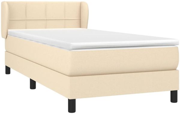 Polsterbett mit Matratze Stoff Creme 80x200 cm, Härtegrad: H2 [3126202] Bild 3