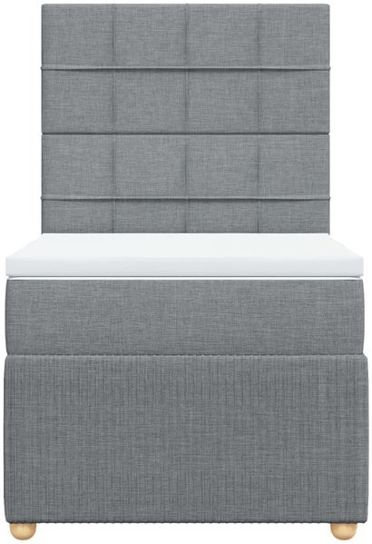 vidaXL Boxspringbett mit Matratze Hellgrau 80x200 cm Stoff 3294183 Bild 6