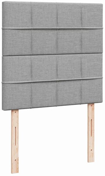 vidaXL Boxspringbett mit Matratze Hellgrau 80x200 cm Stoff 3294183 Bild 9
