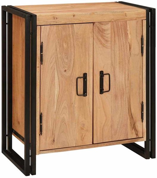 Nachttisch, Beistelltisch für Schlafzimmer modern Braun 66 x 35 x 76 cm Massivholz Akazie