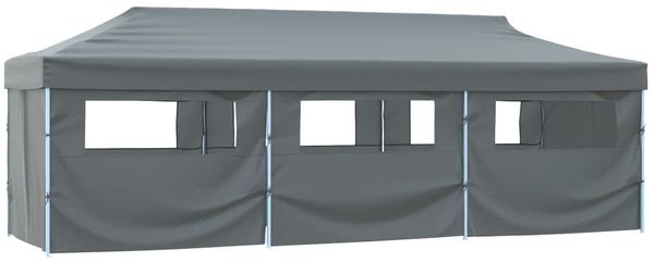 vidaXL Faltzelt Partyzelt Pop-Up mit 8 Seitenwänden 870x291x315 cm Anthrazit 44982