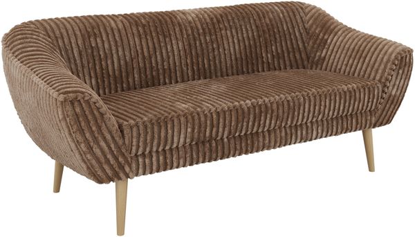 Sofa, Wohnzimmersofa PIRS 3, Skandinavisches Sofa 3-Sitzer, Sofa mit Wellenfederung, Buche Füße, Breite 180 cm Hoher Sitzkomfort - Braun Cord Bild 8