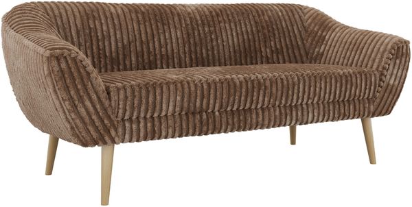 Sofa, Wohnzimmersofa PIRS 3, Skandinavisches Sofa 3-Sitzer, Sofa mit Wellenfederung, Buche Füße, Breite 180 cm Hoher Sitzkomfort - Braun Cord Bild 6