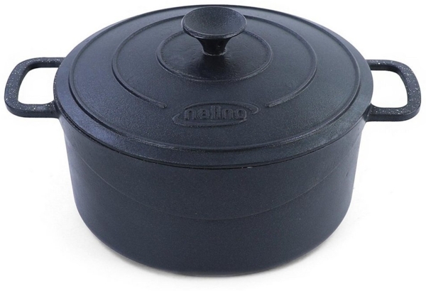 28cm Kochtopf mit Deckel Bräter Gusseisen Antihaftbeschichtet Massiv 6,8 kg