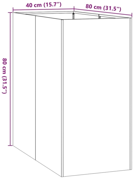 vidaXL Pflanzkübel Rostig 40x80x80 cm Wetterfester Stahl 860779 Bild 9