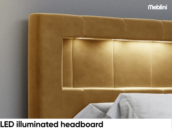 MEBLINI Boxspringbett Elektrisch ASPERO 200x200 cm mit Bettkasten und LED – H3/Braun Samt Polsterbett - Doppelbett mit Toppers & Taschenfederkern-Matratzen Bild 3