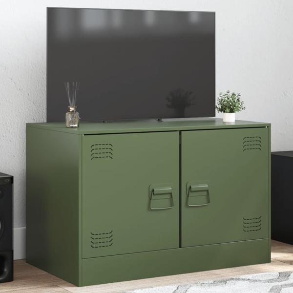 vidaXL TV-Schrank Olivgrün 67x39x44 cm Stahl 841639