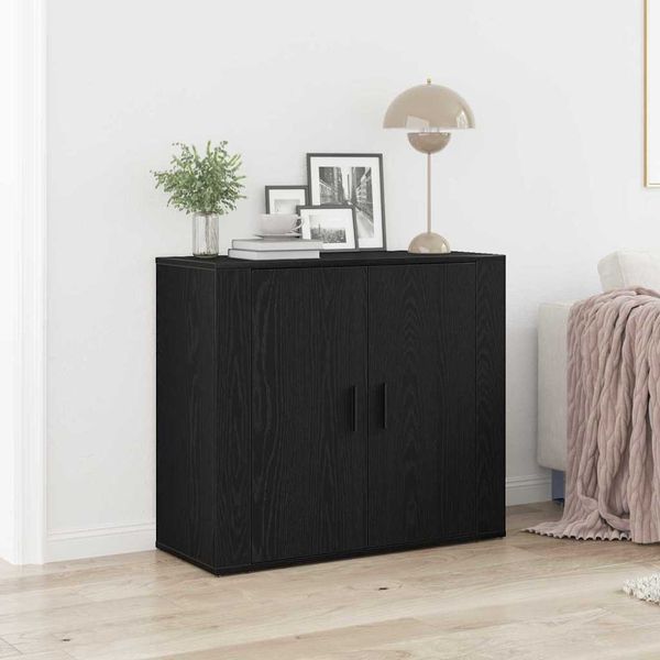 vidaXL Sideboard Schwarz Eichen-Optik 80 x 33 x 70 cm Holzwerkstoff 862800