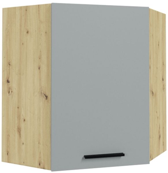 Kücheneckhängeschrank BONN 60x60cm 1-türig matt Farbe: dust grey matt / Eiche Artisan (BO-W10/60)