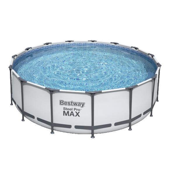 BESTWAY Framepool Bestway Frame Pool Steel Pro Komplettset 457 x 12 (Komplett-Set), Sicherheitsleiter